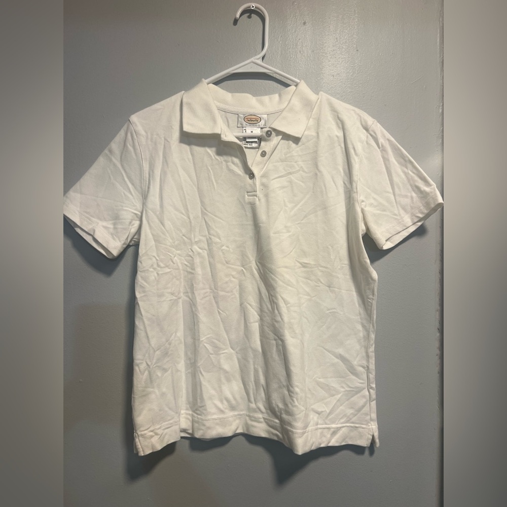 Talbots White Men's Polo Shirt - Short Sleeve